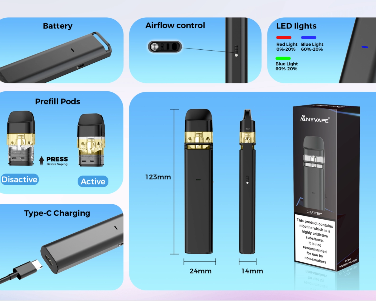 Synbar Q30 complete kit: device, refillable POD and retail packaging